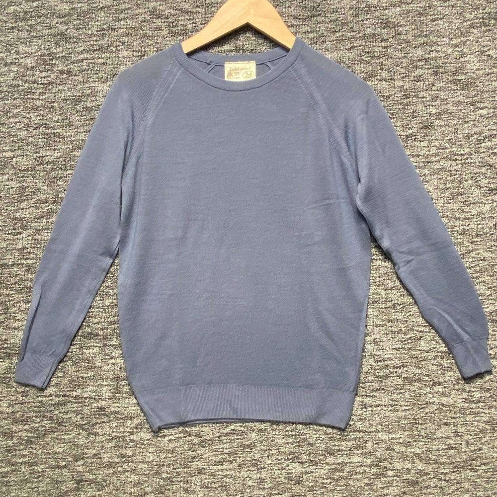 VTG Edinburgh Woollen Mill Sweater Womens‎ Small Blue Lambswool Heritage Casual